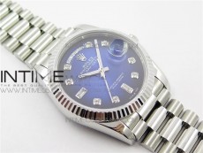 Day-Date 36 128239 SS BP Best Edition Blue Crystal Markers Dial on SS President Bracelet