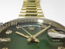 Day-Date 36 128239 YG BP Best Edition Green Crystal Markers Dial on YG President Bracelet