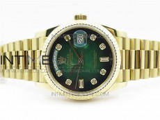 Day-Date 36 128239 YG BP Best Edition Green Crystal Markers Dial on YG President Bracelet