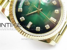 Day-Date 36 128239 YG BP Best Edition Green Crystal Markers Dial on YG President Bracelet