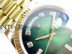 Day-Date 36 128239 YG BP Best Edition Green Crystal Markers Dial on YG President Bracelet