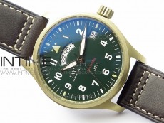 Pilot UTC Bronzo IW327101 ZF 1:1 Best Edition Dark Green Dial on Brown Leather Strap A35111