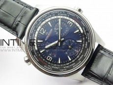 Polaris Geographic SS ZF 1:1 Best Edition Blue Textured Dial on Black Leather Strap A936