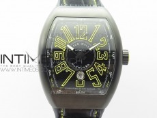 Vanguard V45 DLC ZF 1:1 Best Edition Black Yellow Markers Dial on Black Gummy Strap MIYOTA 9015