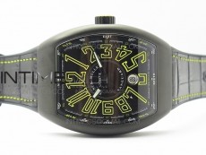 Vanguard V45 DLC ZF 1:1 Best Edition Black Yellow Markers Dial on Black Gummy Strap MIYOTA 9015