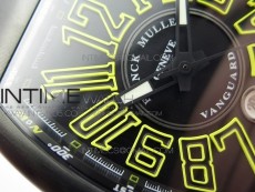 Vanguard V45 DLC ZF 1:1 Best Edition Black Yellow Markers Dial on Black Gummy Strap MIYOTA 9015