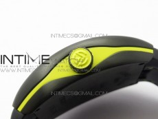 Vanguard V45 DLC ZF 1:1 Best Edition Black Yellow Markers Dial on Black Gummy Strap MIYOTA 9015
