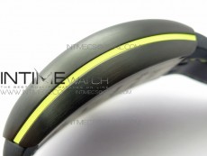 Vanguard V45 DLC ZF 1:1 Best Edition Black Yellow Markers Dial on Black Gummy Strap MIYOTA 9015