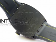 Vanguard V45 DLC ZF 1:1 Best Edition Black Yellow Markers Dial on Black Gummy Strap MIYOTA 9015