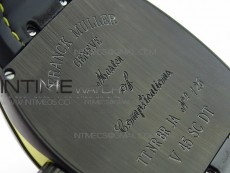Vanguard V45 DLC ZF 1:1 Best Edition Black Yellow Markers Dial on Black Gummy Strap MIYOTA 9015