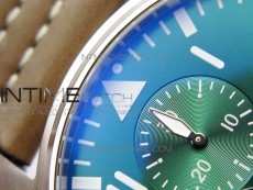 Pilot Chrono Spitfire IW3777 Green SS ZF 1:1 Best Edition Green Dial on Brown Leather Strap A7750