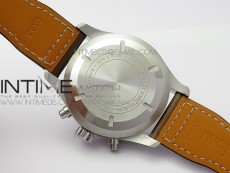 Pilot Chrono Spitfire IW3777 Green SS ZF 1:1 Best Edition Green Dial on Brown Leather Strap A7750