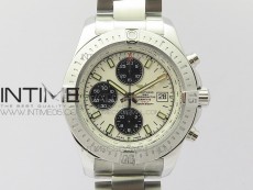 Avenger Chronograph 43mm SS B12F Best Edition White Dial on SS Bracelet A7750