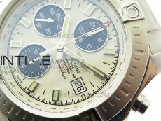 Avenger Chronograph 43mm SS B12F Best Edition White Dial on SS Bracelet A7750