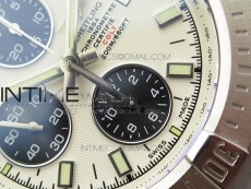 Avenger Chronograph 43mm SS B12F Best Edition White Dial on SS Bracelet A7750