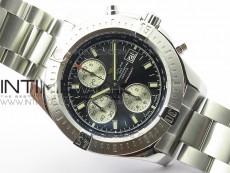 Avenger Chronograph 43mm SS B12F Best Edition Black Dial on SS Bracelet A7750