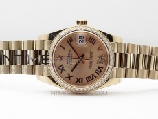 Datejust 31mm 278275 RG Dia Bezel BP Best Edition RG Roman Markers Dial @6 Dia on RG President Bracelet