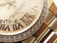 Datejust 31mm 278275 RG Dia Bezel BP Best Edition RG Roman Markers Dial @6 Dia on RG President Bracelet