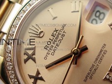 Datejust 31mm 278275 RG Dia Bezel BP Best Edition RG Roman Markers Dial @6 Dia on RG President Bracelet
