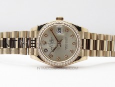 Datejust 31mm 278275 RG Dia Bezel BP Best Edition Silver Crystal Markers Dial on RG President Bracelet