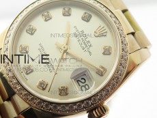 Datejust 31mm 278275 RG Dia Bezel BP Best Edition Silver Crystal Markers Dial on RG President Bracelet