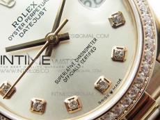 Datejust 31mm 278275 RG Dia Bezel BP Best Edition Silver Crystal Markers Dial on RG President Bracelet