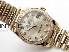 Datejust 31mm 278275 RG Dia Bezel BP Best Edition White MOP Crystal Markers Dial on RG President Bracelet