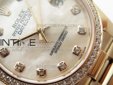 Datejust 31mm 278275 RG Dia Bezel BP Best Edition White MOP Crystal Markers Dial on RG President Bracelet