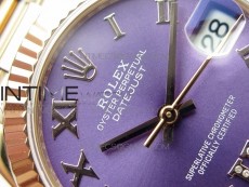 Datejust 31mm 278275 RG BP Best Edition Purple Roman Markers Dial @6 Dia on RG President Bracelet