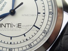 Calatrava 5296G SS ZF 1:1 Best Edition White Dial Blue Hands on Black Leather Strap 324CS
