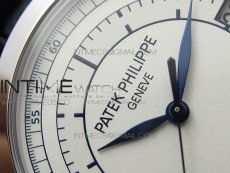 Calatrava 5296G SS ZF 1:1 Best Edition White Dial Blue Hands on Black Leather Strap 324CS