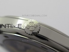 Calatrava 5296G SS ZF 1:1 Best Edition White Dial Blue Hands on Black Leather Strap 324CS