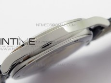Calatrava 5296G SS ZF 1:1 Best Edition White Dial Blue Hands on Black Leather Strap 324CS