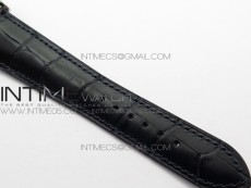 Calatrava 5296G SS ZF 1:1 Best Edition White Dial Blue Hands on Black Leather Strap 324CS