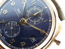 Portugieser Chrono Classic 42 IW390406 RG ZF 1:1 Best Edition Blue dial on Brown Leather Strap A7750
