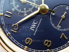Portugieser Chrono Classic 42 IW390406 RG ZF 1:1 Best Edition Blue dial on Brown Leather Strap A7750