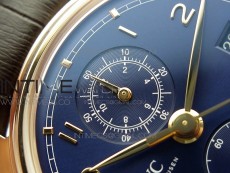 Portugieser Chrono Classic 42 IW390406 RG ZF 1:1 Best Edition Blue dial on Brown Leather Strap A7750