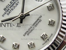 Datejust 31mm 278275 SS BP Best Edition White MOP Crystals Markers Dial on SS President Bracelet