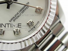 Datejust 31mm 278275 SS BP Best Edition White MOP Crystals Markers Dial on SS President Bracelet