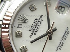 Datejust 31mm 278275 SS BP Best Edition White MOP Crystals Markers Dial on SS President Bracelet