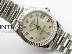 Datejust 31mm 278275 SS BP Best Edition Silver Crystals Markers Dial on RG President Bracelet