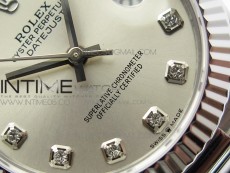 Datejust 31mm 278275 SS BP Best Edition Silver Crystals Markers Dial on RG President Bracelet