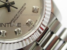 Datejust 31mm 278275 SS BP Best Edition Silver Crystals Markers Dial on RG President Bracelet