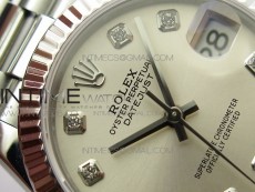 Datejust 31mm 278275 SS BP Best Edition Silver Crystals Markers Dial on RG President Bracelet