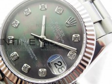 Datejust 31mm 278275 SS BP Best Edition Gray MOP Crystals Markers Dial on SS President Bracelet
