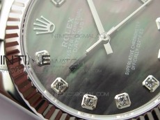 Datejust 31mm 278275 SS BP Best Edition Gray MOP Crystals Markers Dial on SS President Bracelet