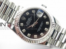 Datejust 31mm 278275 SS BP Best Edition Black Crystals Markers Dial on SS President Bracelet