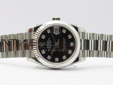 Datejust 31mm 278275 SS BP Best Edition Black Crystals Markers Dial on SS President Bracelet