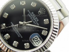 Datejust 31mm 278275 SS BP Best Edition Black Crystals Markers Dial on SS President Bracelet