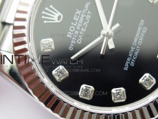 Datejust 31mm 278275 SS BP Best Edition Black Crystals Markers Dial on SS President Bracelet